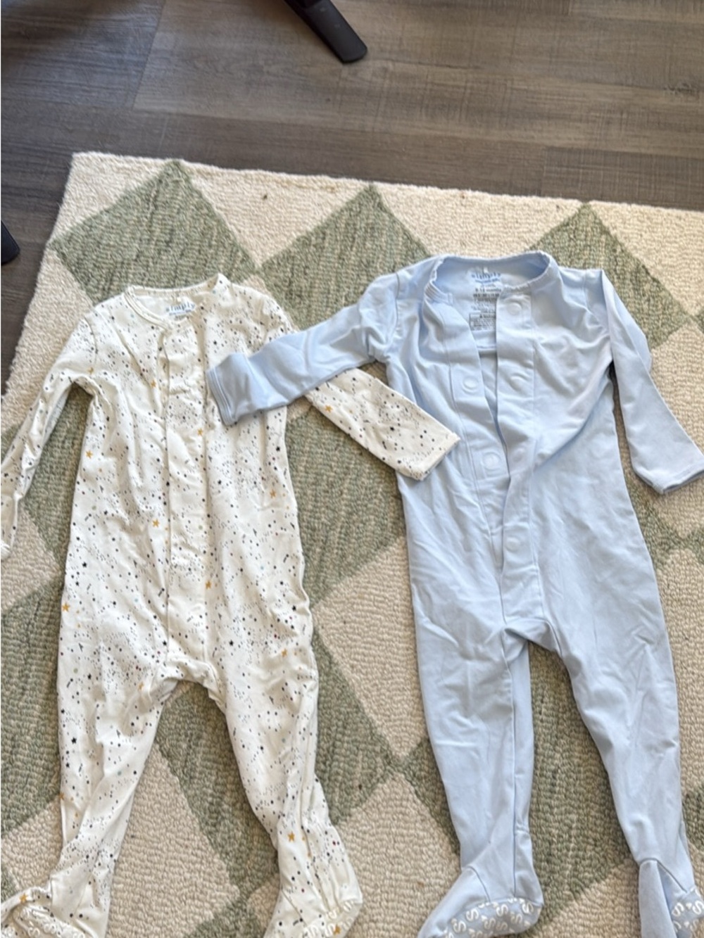 Magnetic Me Light Blue Baby Onesies x2